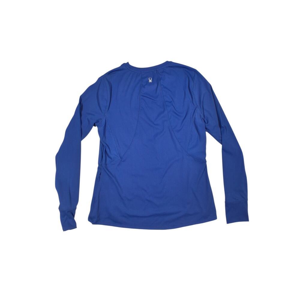 Spyder Active Long Sleeve Top Womens Large Blue Performance Shirt Thumbholes - Picture 9 of 11